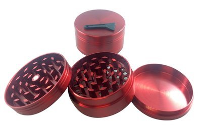 Grinder with Crank & Screen - Red