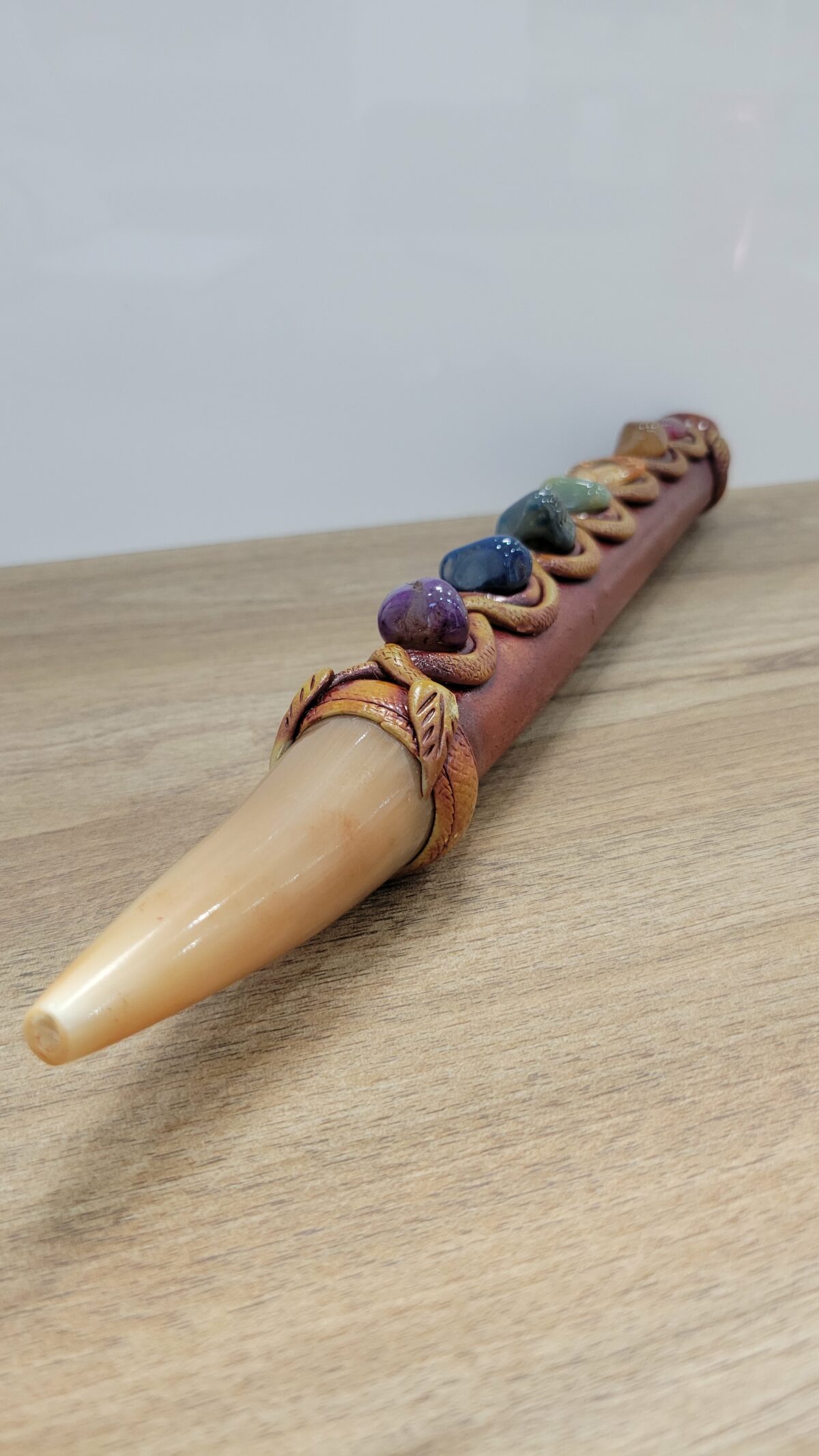 Large Chakra Tooth Pipe - Large 7 Chakra Tooth Pipe